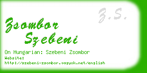 zsombor szebeni business card